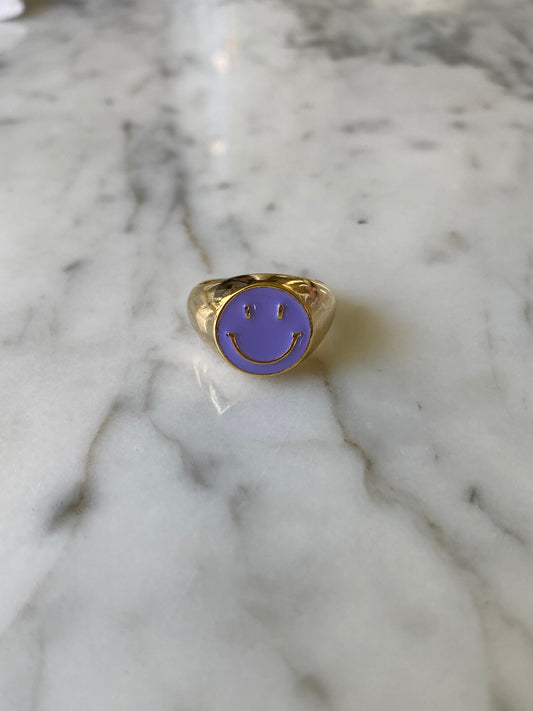 purple smiley ring