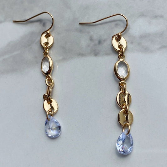 crystal dangle hoop earrings