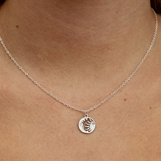 where the moon meets the sun silver necklace