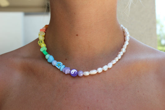half & half freshwater pearl necklace