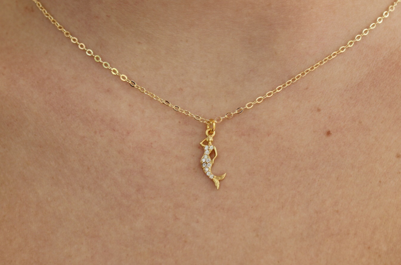 crystal mermaid necklace